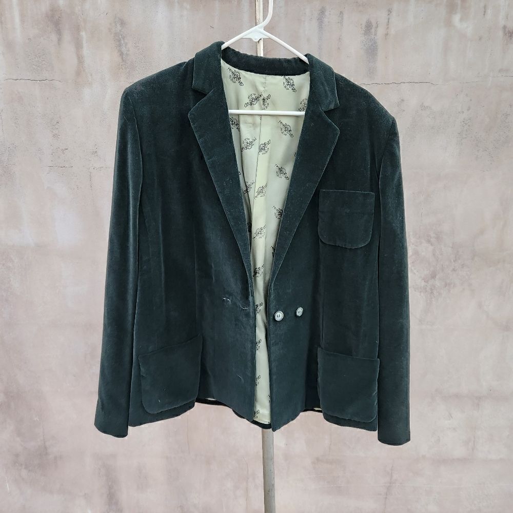 Oleg Cassini vintage green velvet blazer
